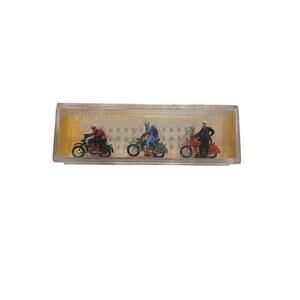 Preiser HO Scale 79 Couples on Motorbikes 3 Bikes Vintage Made in Germany 9MP
